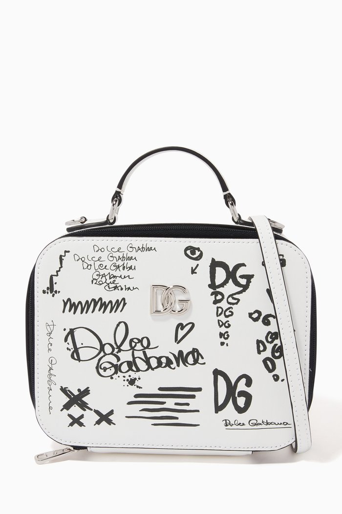 

Logo Handbag in Calfskin Leather, White