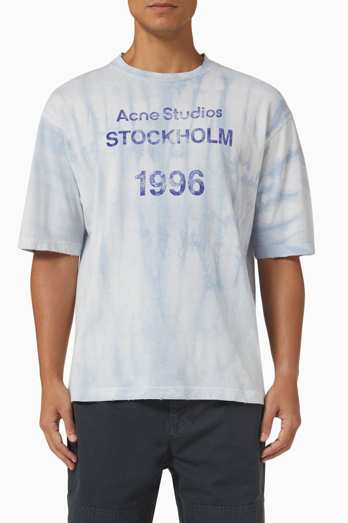 

Logo Stamp T-shirt in Organic Cotton Jersey, Blue
