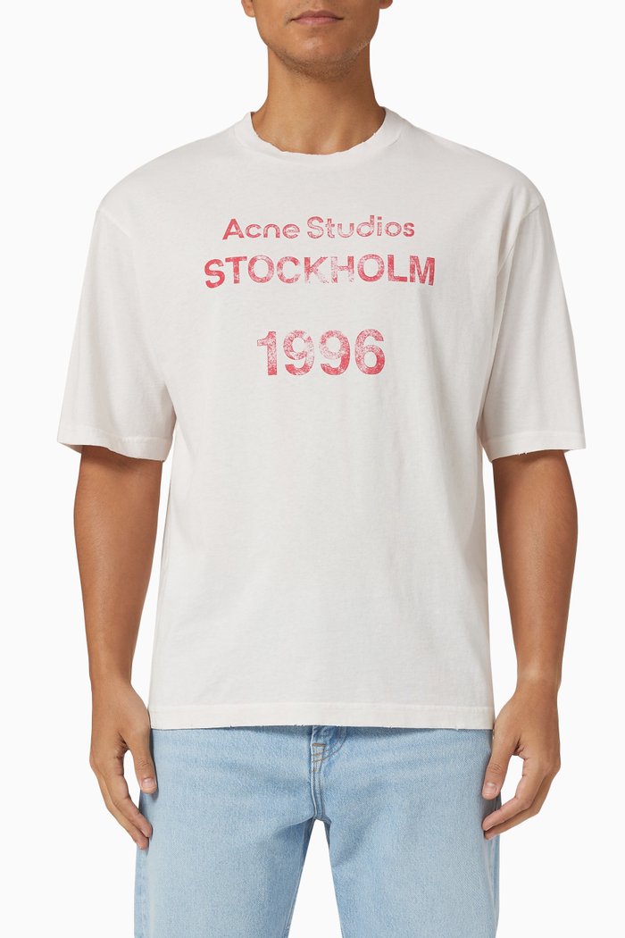 Logo Stamp T-shirt in Organic Cotton Jersey, Orange