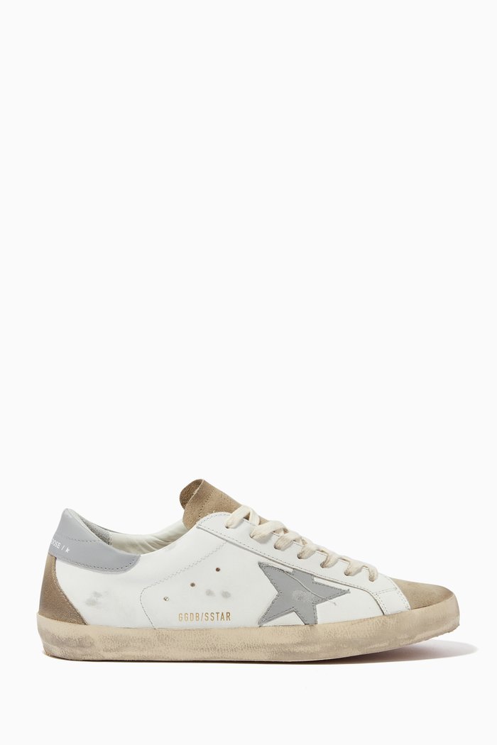 

Super-Star Sneakers in Suede & Leather, White