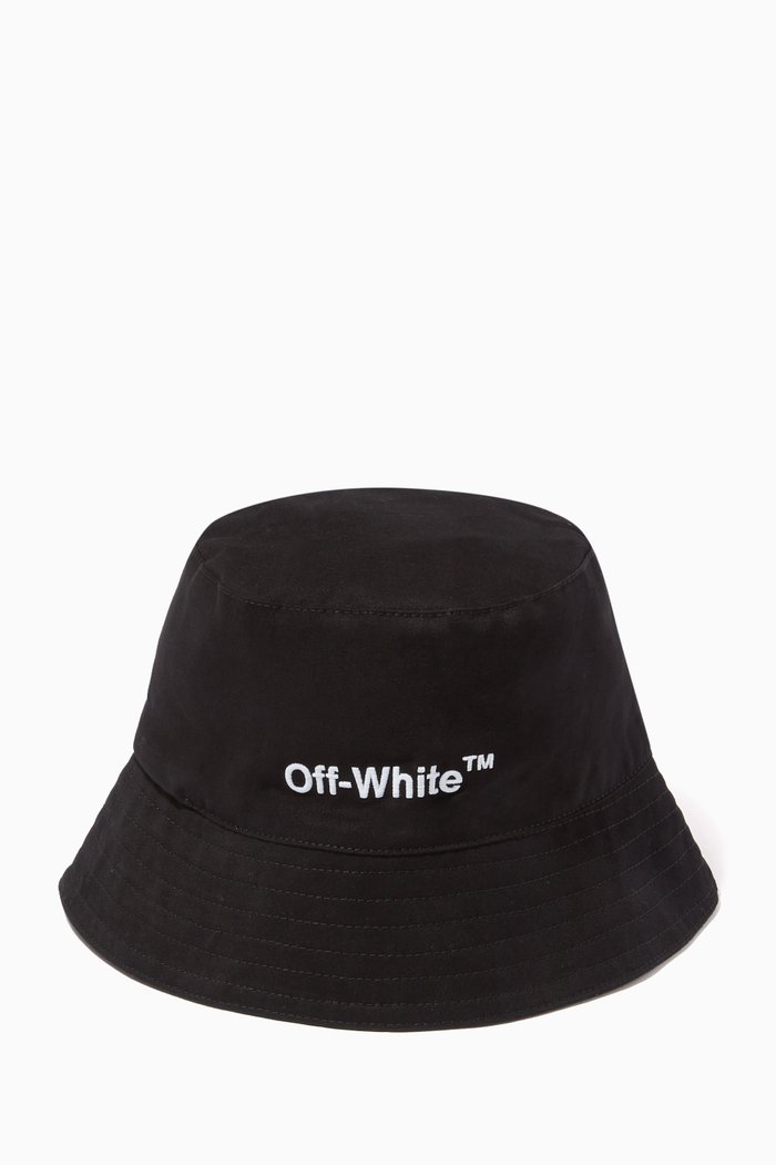 Bucket Hat in Cotton, Black
