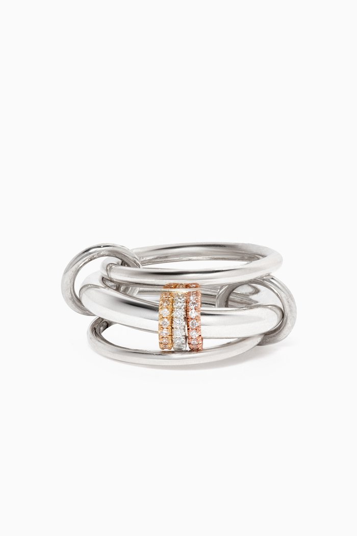 

Gemini Diamond Ring in Sterling Silver