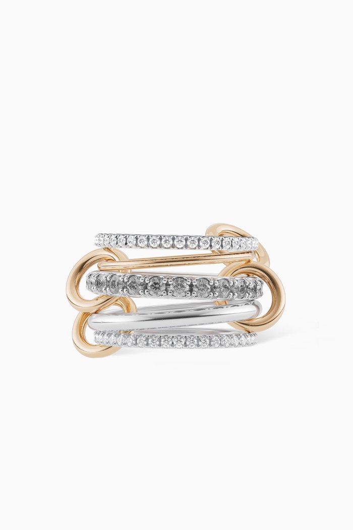 Aquarius Diamond Ring in Sterling Silver & 18kt Yellow Gold