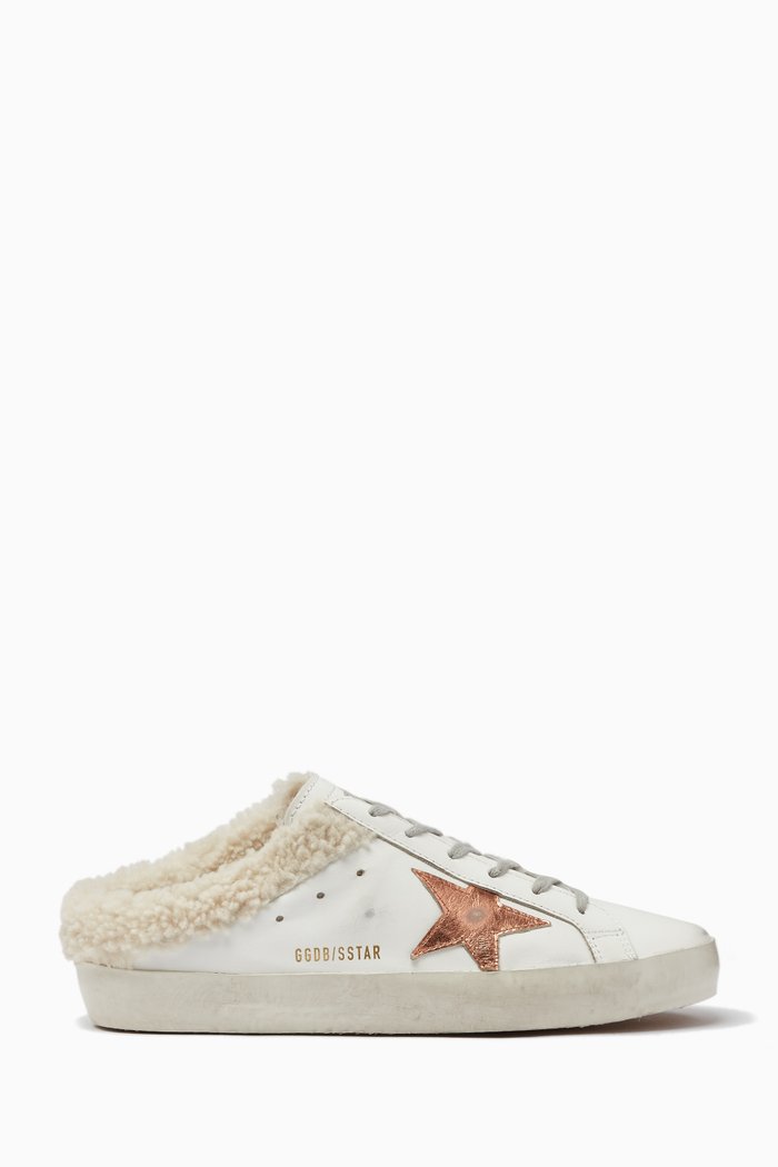 

Superstar Sabots Sneakers in Leather & Shearling, White