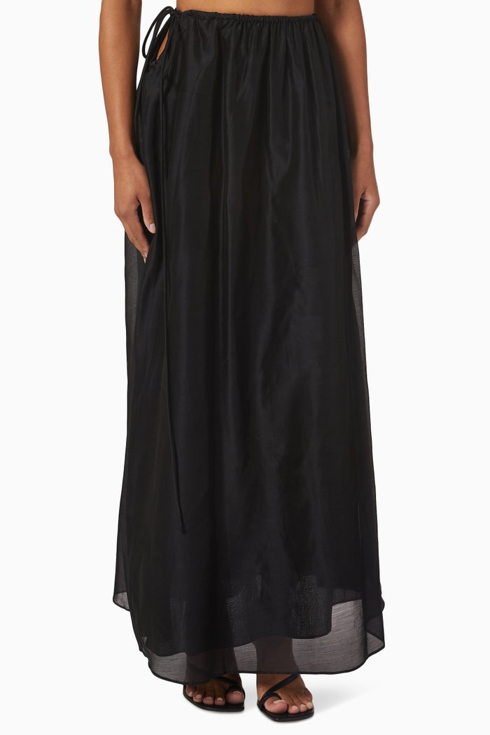

Lucelia Skirt in Silk Cotton Blend, Black