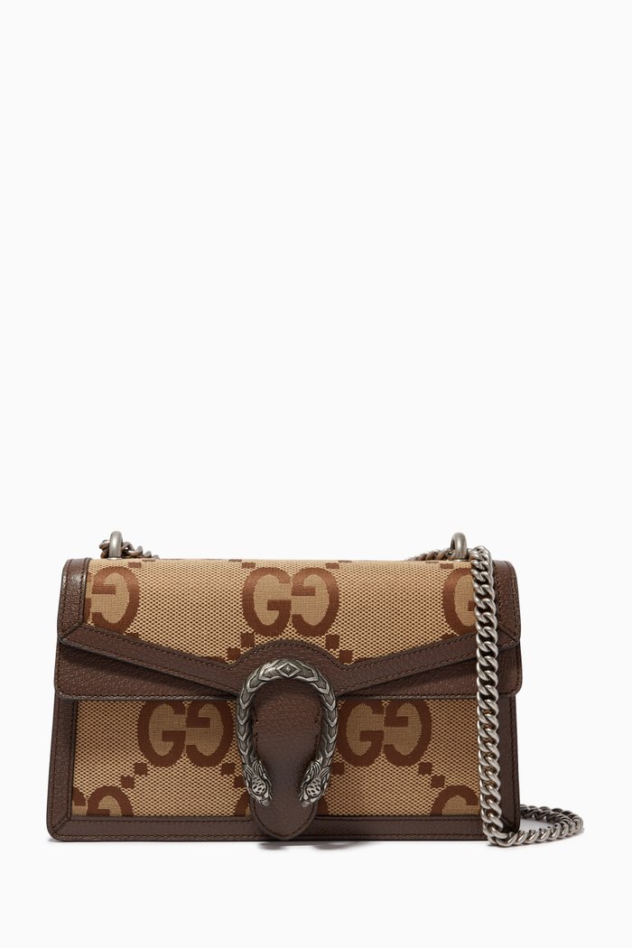 

Small Dionysus Shoulder Bag in Canvas, Brown