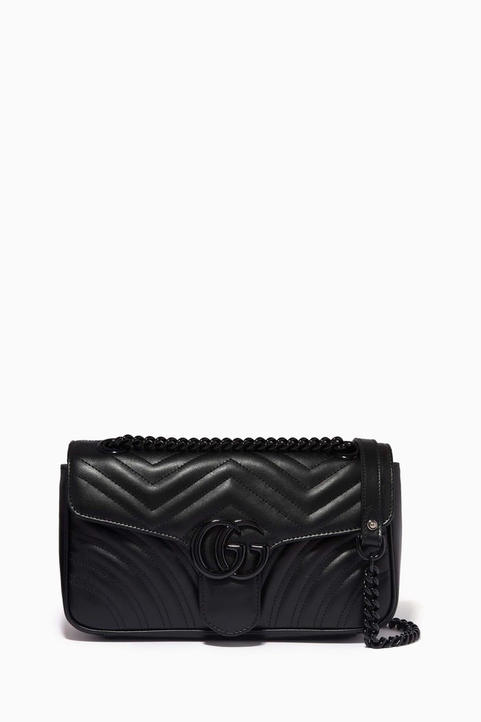 

GG Marmont Shoulder Bag in Matelassé Leather, Black