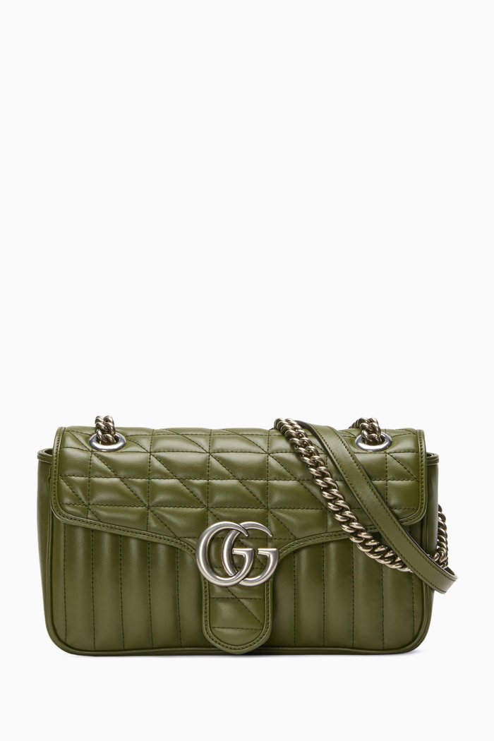 

Small GG Marmont Shoulder Bag in Matelassé Leather, Green