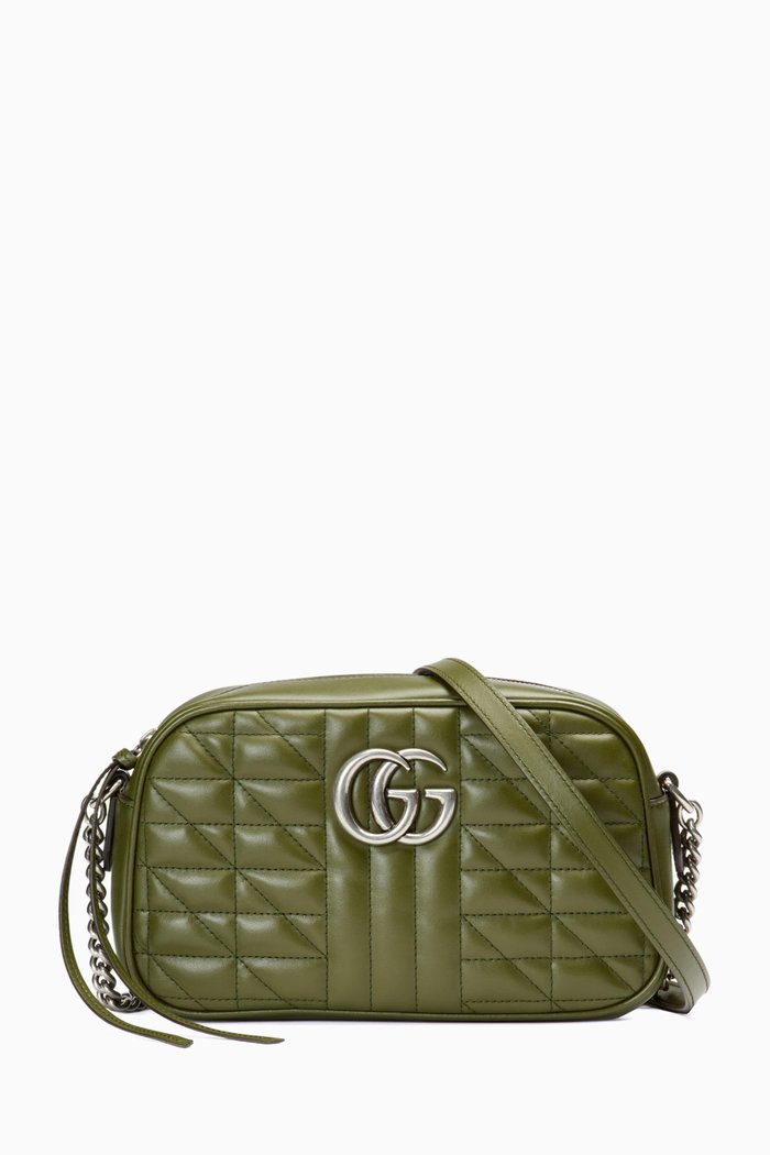 

Mini GG Marmont Shoulder Bag in Matelassé Quilted Leather, Green