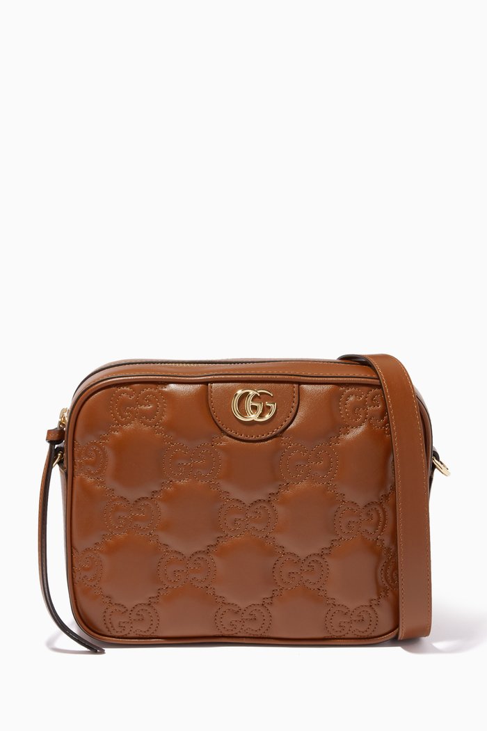 

Shoulder Bag in GG Matelassé Leather, Brown