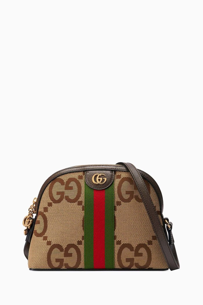 

Ophidia Jumbo GG Small Shoulder Bag, Brown