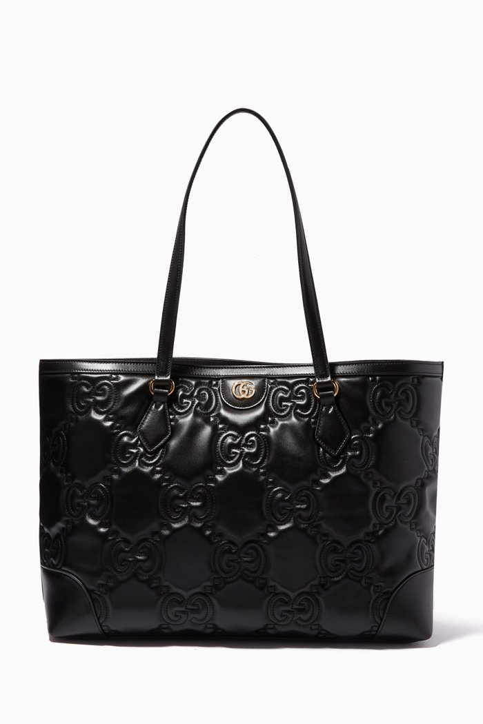

Medium Tote Bag in GG Matelassé Leather, Black