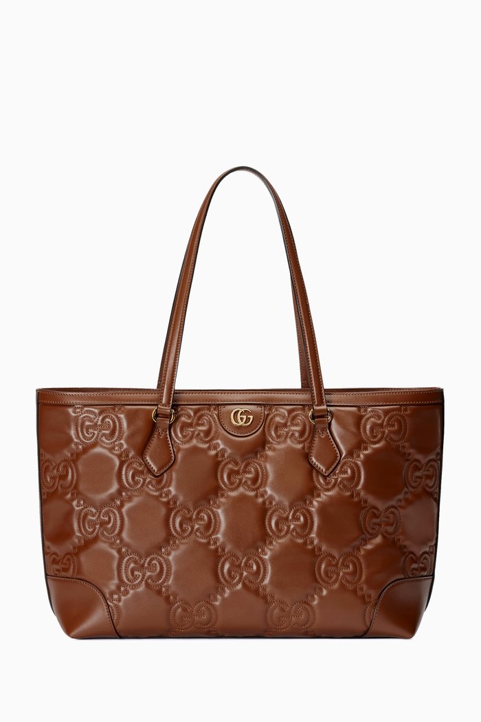 

Medium Tote Bag in GG Matelassé Leather, Brown