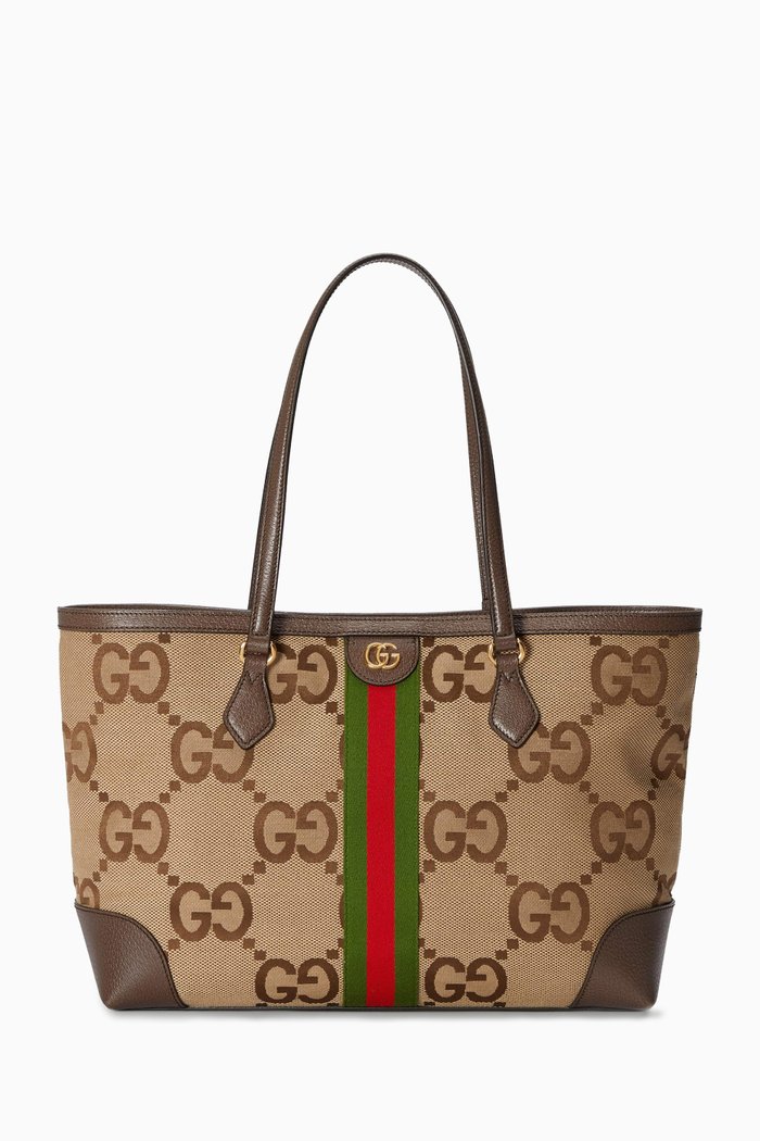 

Medium Ophidia Jumbo GG Tote Bag in Canvas, Brown