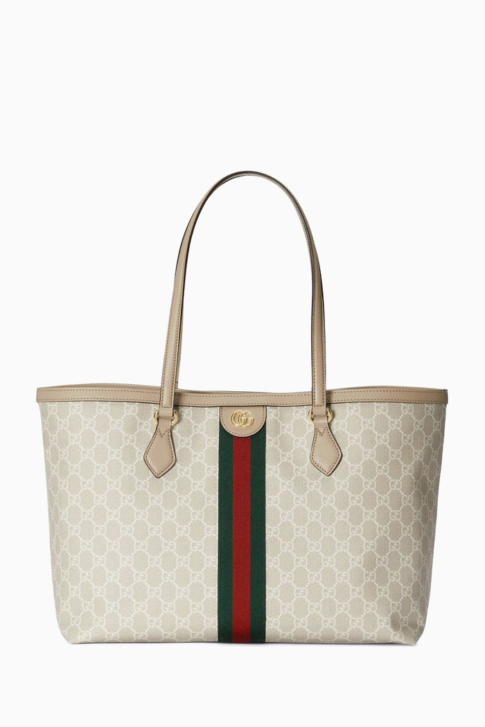 

Ophidia Medium Tote Bag in GG Supreme Canvas, Neutral