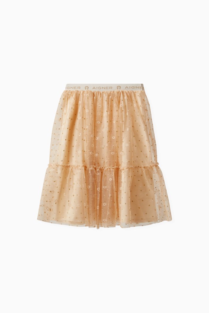 

Glitter Polka Dotted Skirt in Tulle, Neutral