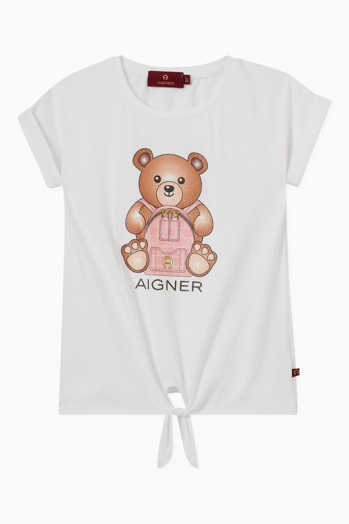 

Logo Teddy Bear T-shirt in Jersey, White