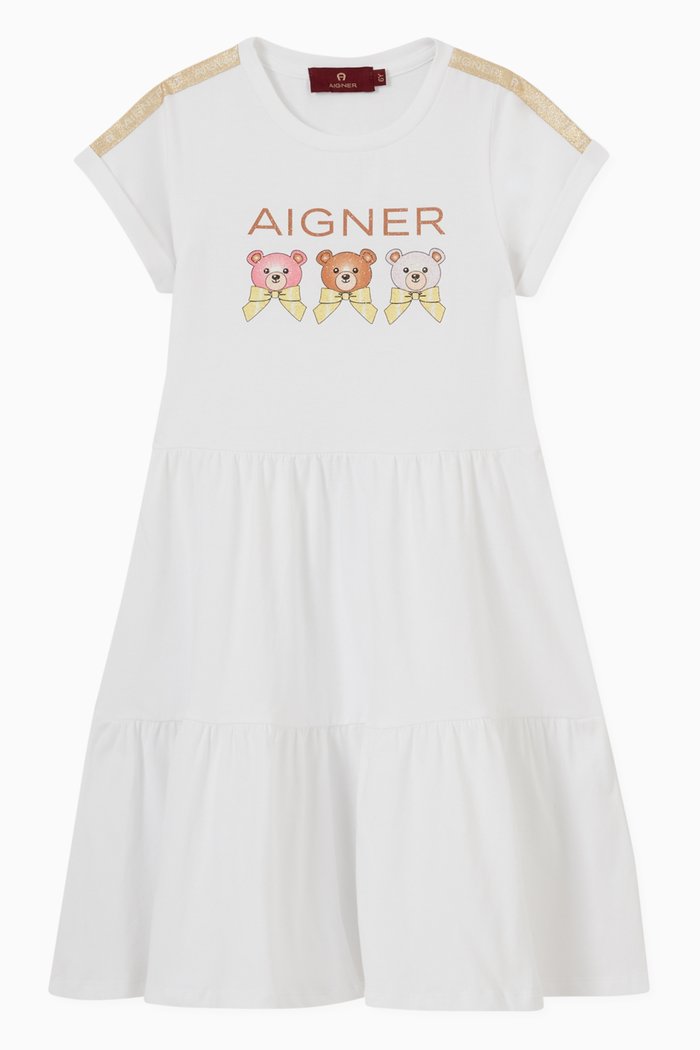 

Logo Graphic Dress, White