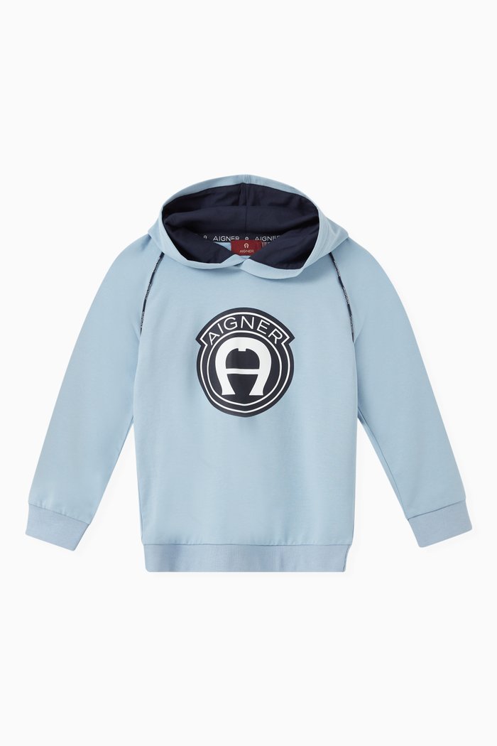 

Logo Hooded Sweatshirt in Cotton, Blue