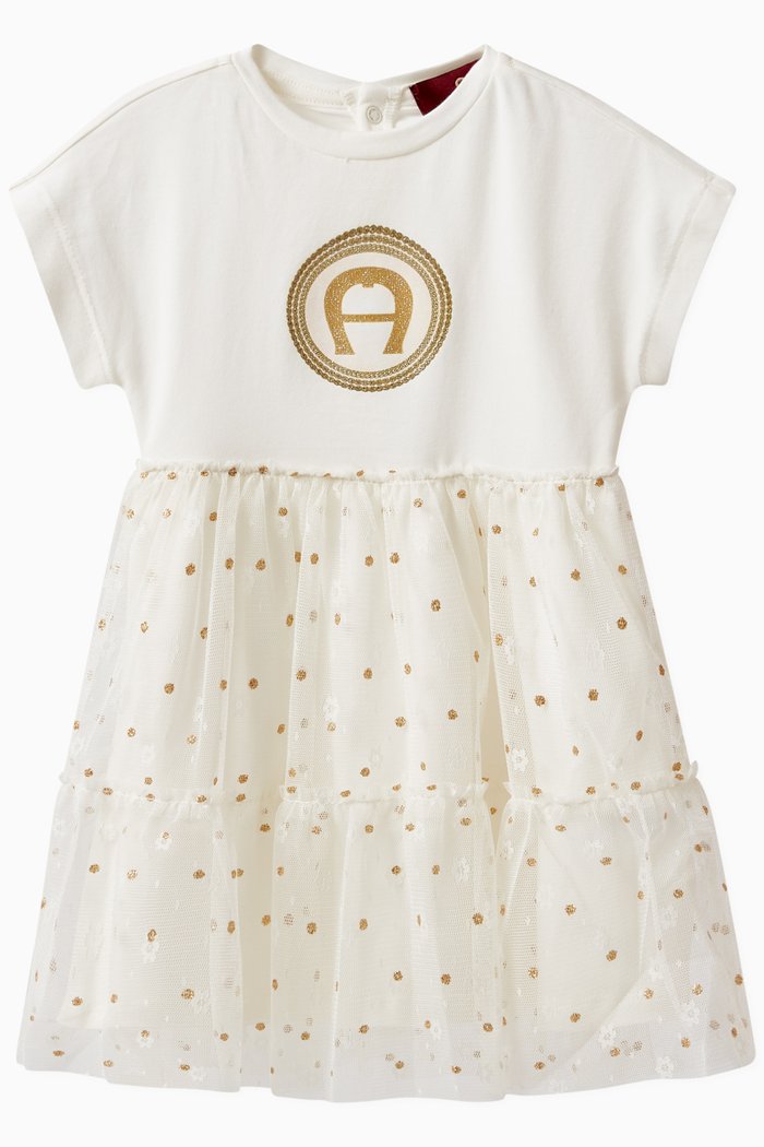 

Logo Graphic Dress, White