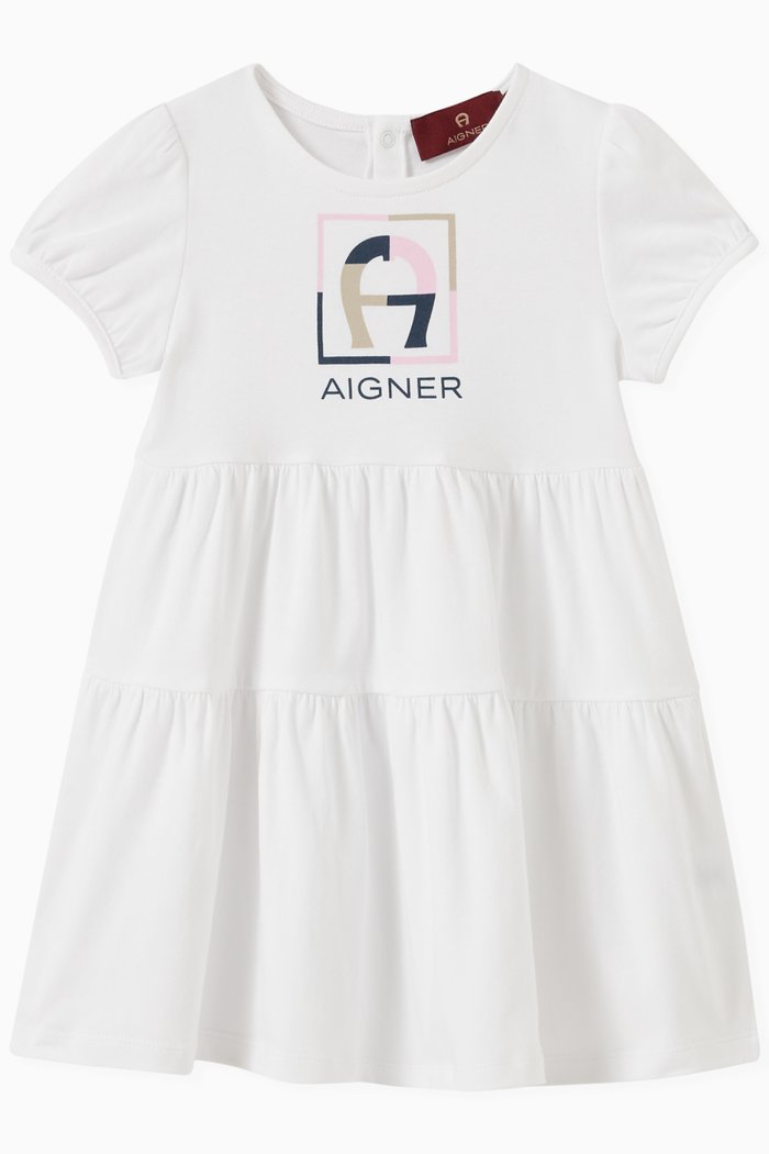 Logo Graphic Dress, White