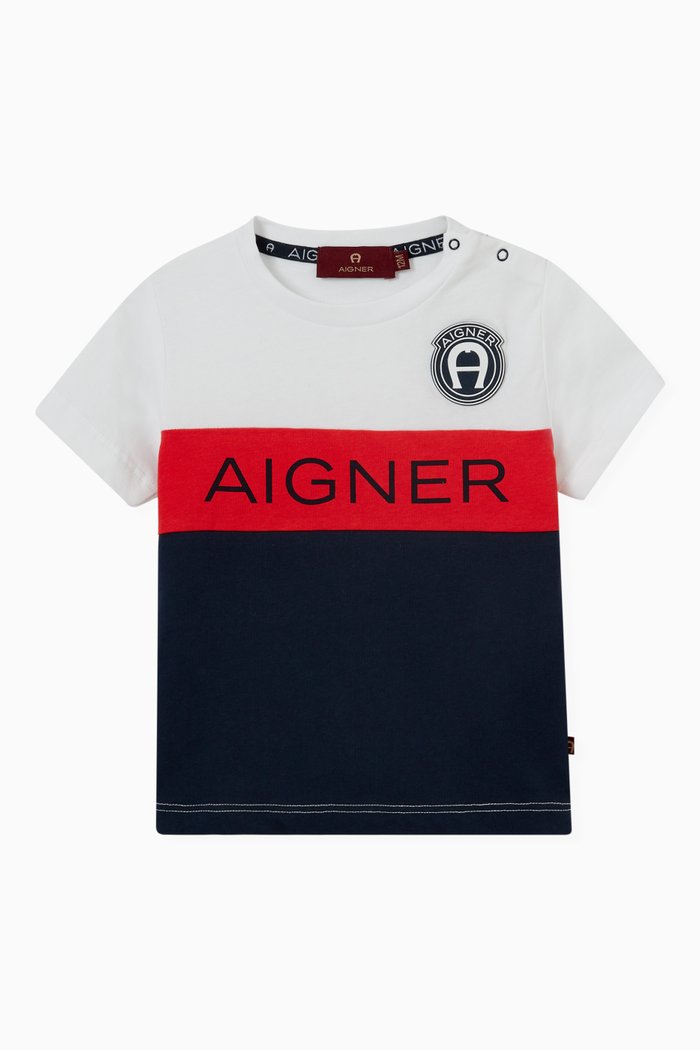 

Tricolour Logo T-shirt in Cotton Jersey, Red
