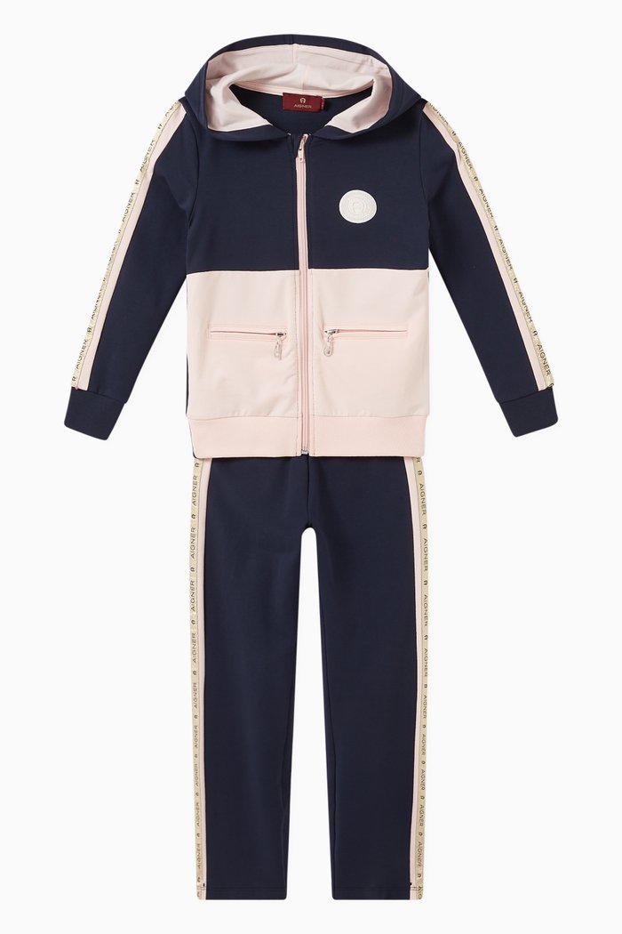

Hooded Tracksuit Set in Cotton, Blue
