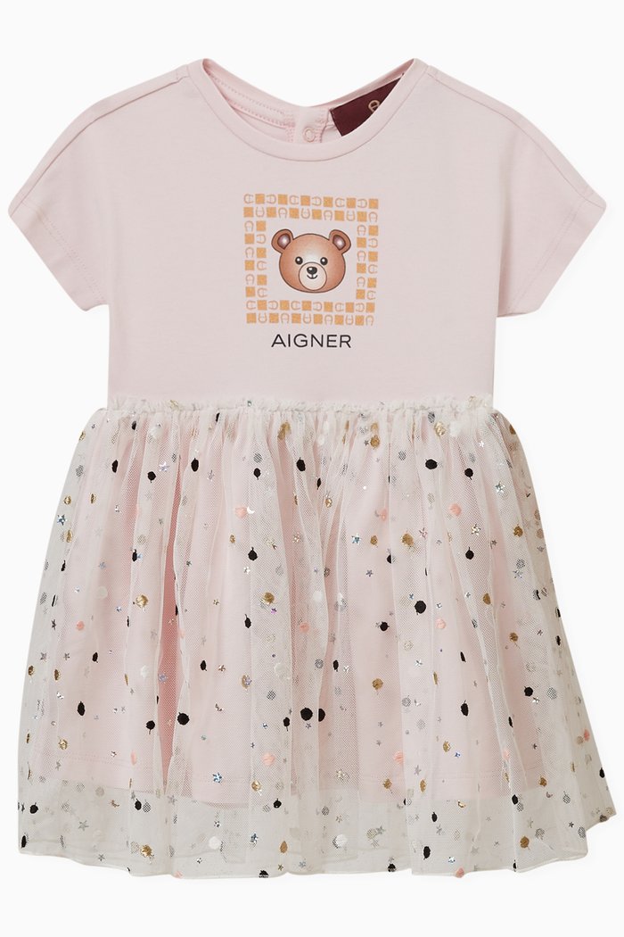 

Teddy Polka Dot Dress in Cotton, Pink