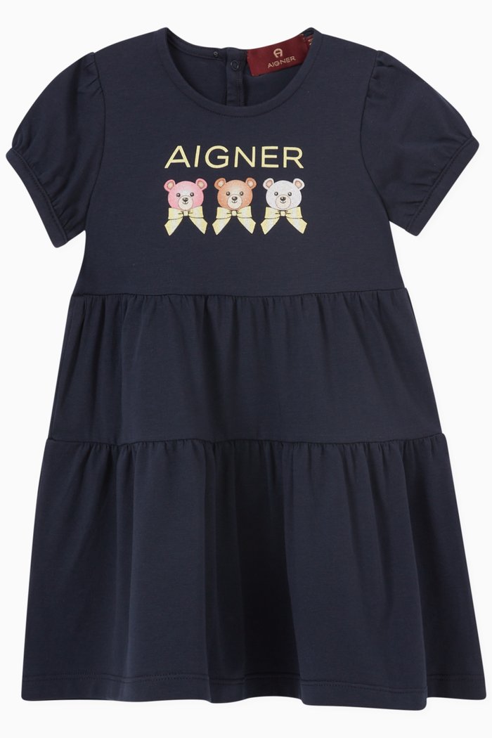 

Logo Bear Dress in Jersey, Blue