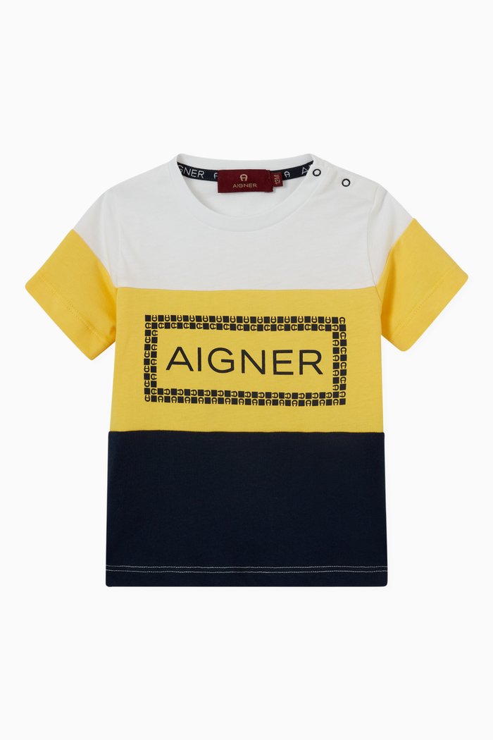 

Tricolour Logo T-shirt in Cotton Jersey, Yellow