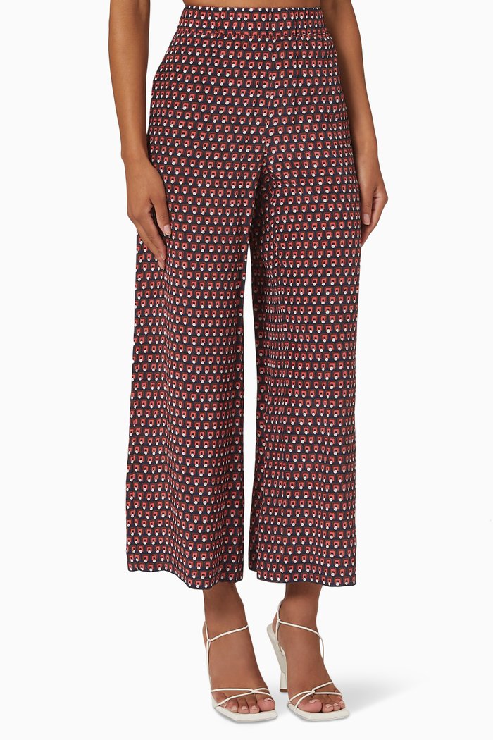 

Eusebio Crop Pants in Silk Crepe de Chine, Blue