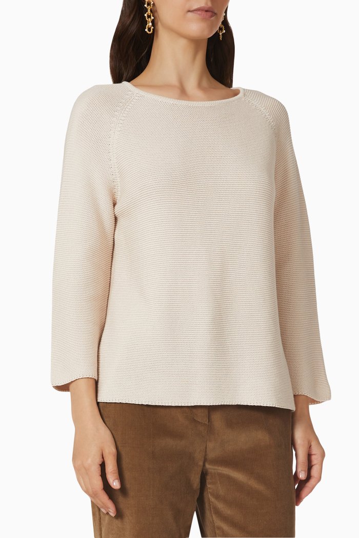 

Addotto Sweater in Cotton Yarn Knit, White