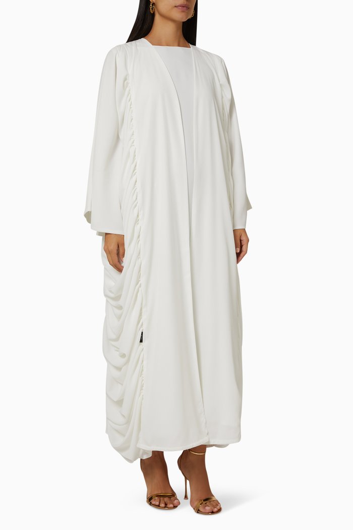 

Side Draped Abaya Set, Neutral
