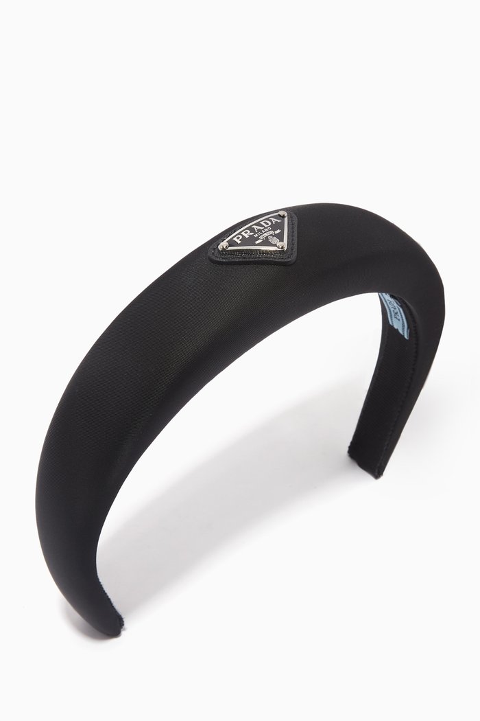

Triangle Logo Headband in Re-Nylon, Black