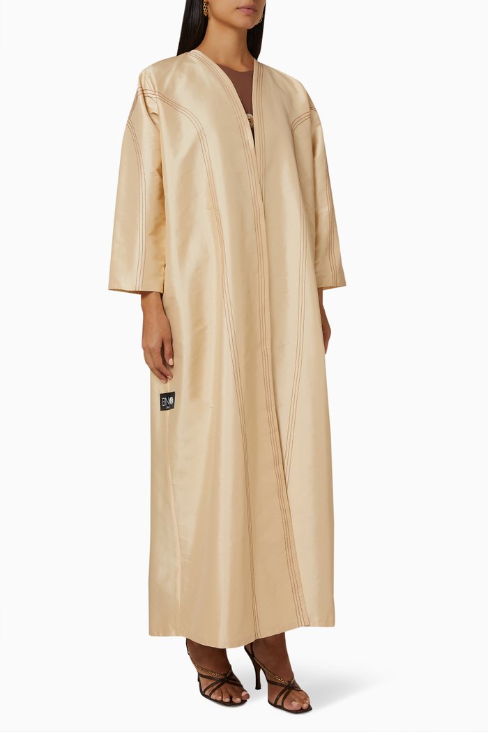 

Abaya Set in Silk & Chiffon, Neutral