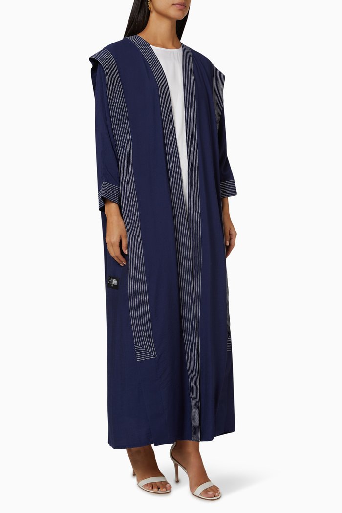

Abaya Set in Soft Linen, Blue