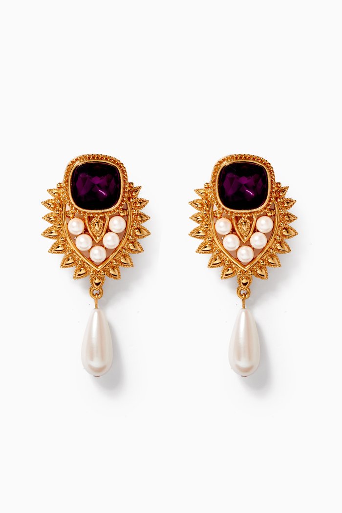 

1990s Vintage Elizabeth Taylor Clip Earrings, Gold