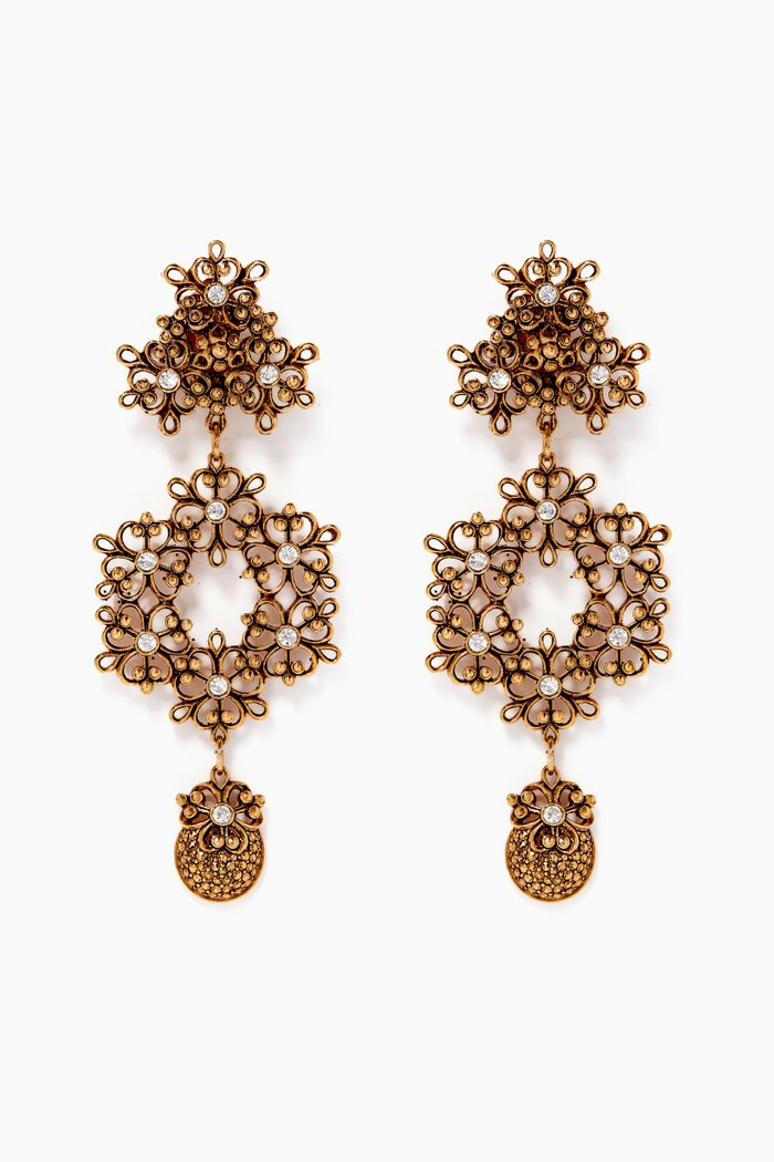 

1990s Vintage Jose Barrera Clip Earrings, Gold