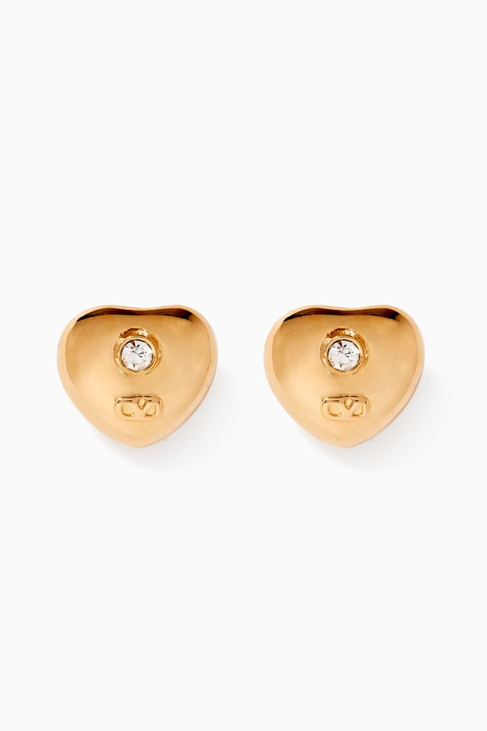 

1980s Vintage Valentino Clip Stud Earrings, Gold