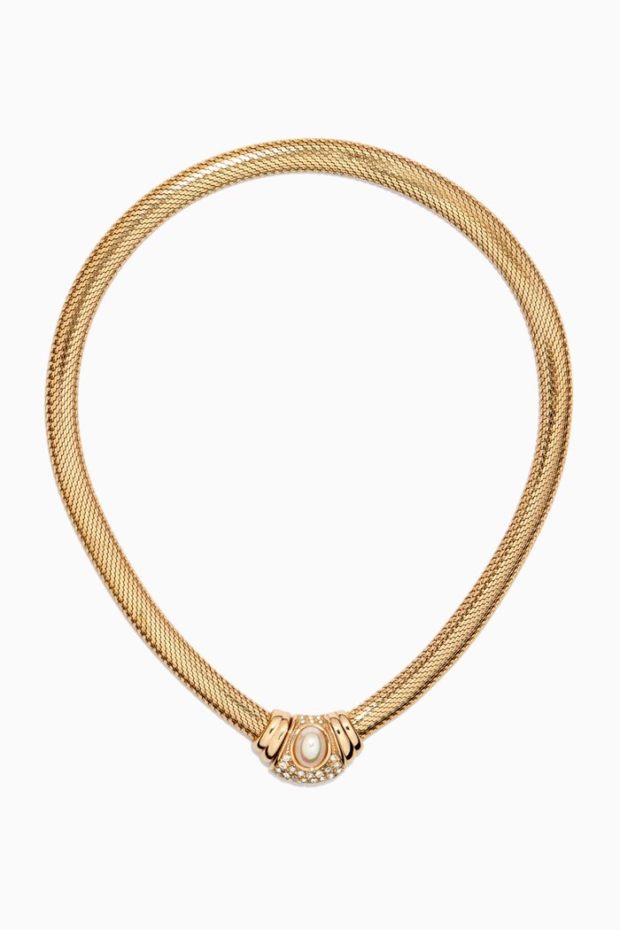 

1980s Vintage Christian Dior Necklace, Gold