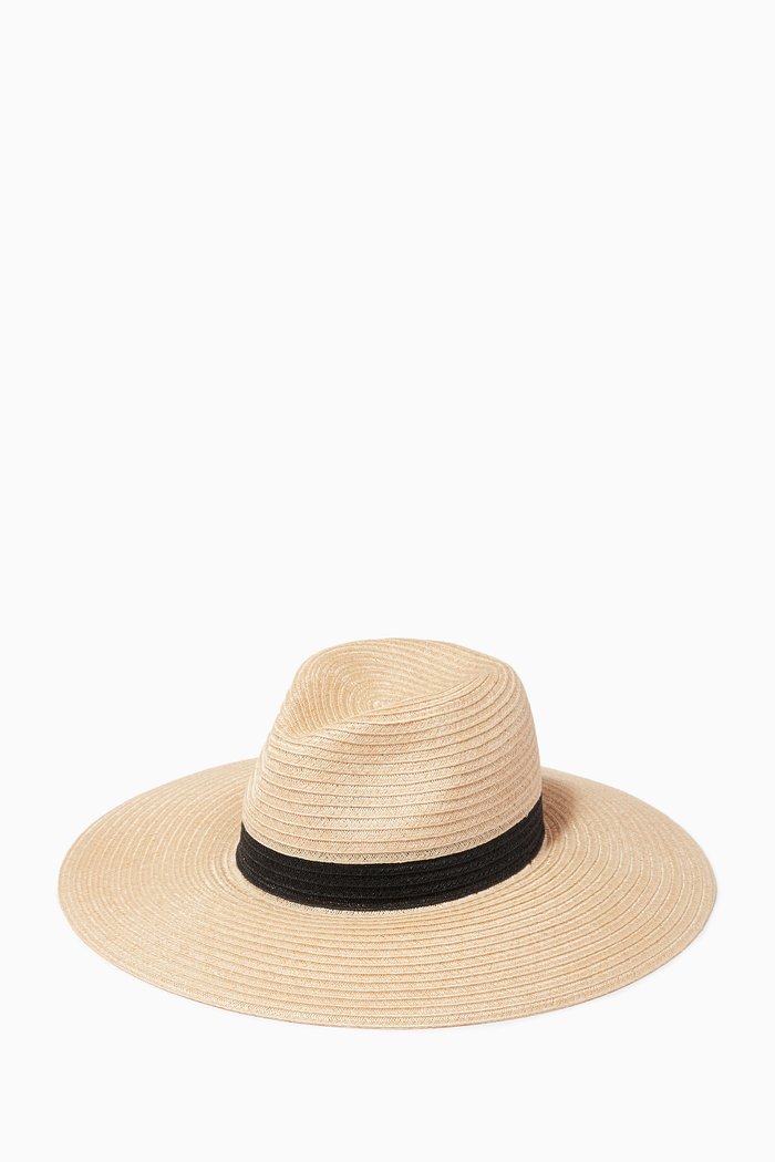 Emmanuelle Fedora Hat in Straw, Neutral