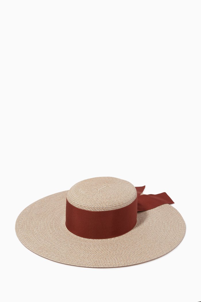 

LouLou Boater Hat in Straw, Brown