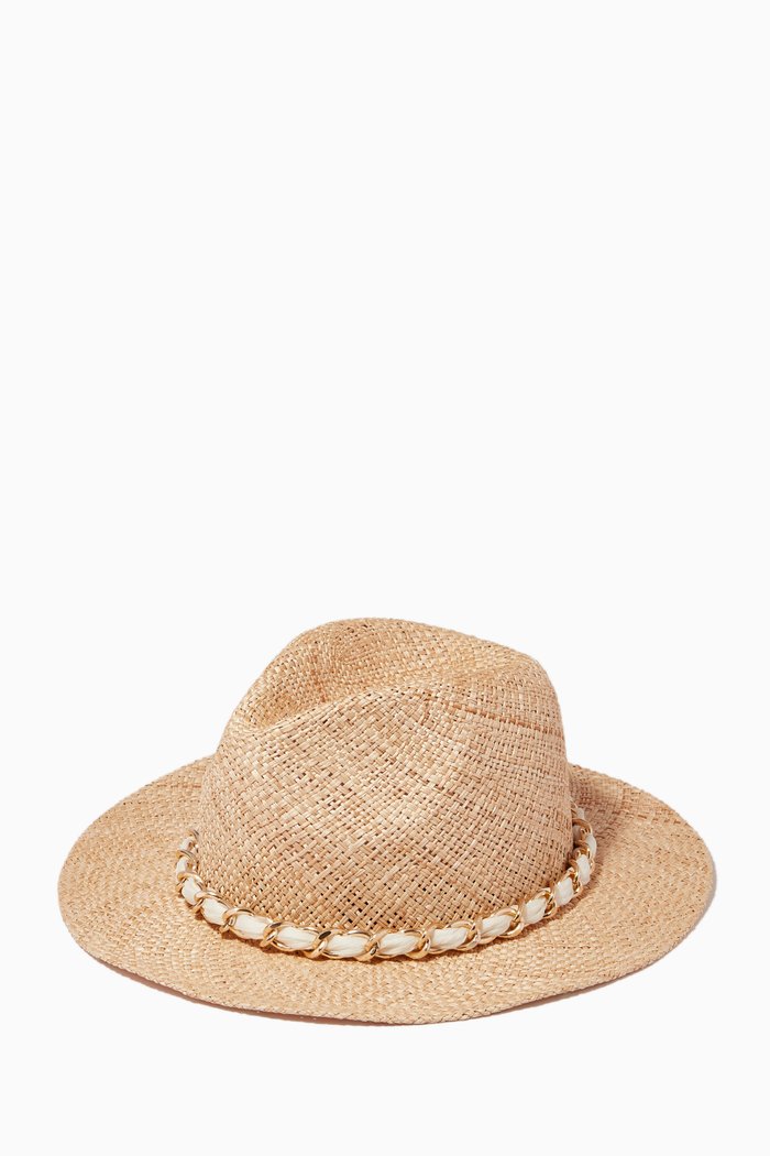 

Lillian Fedora Hat in Straw, Neutral