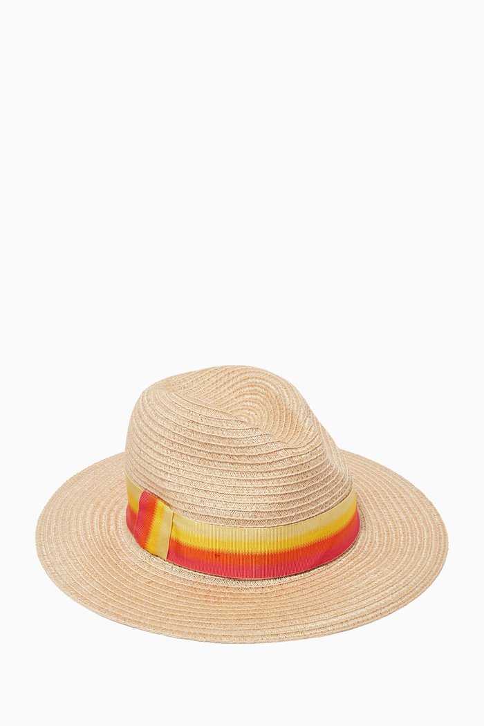 

Courteney Fedora Hat in Straw, Neutral
