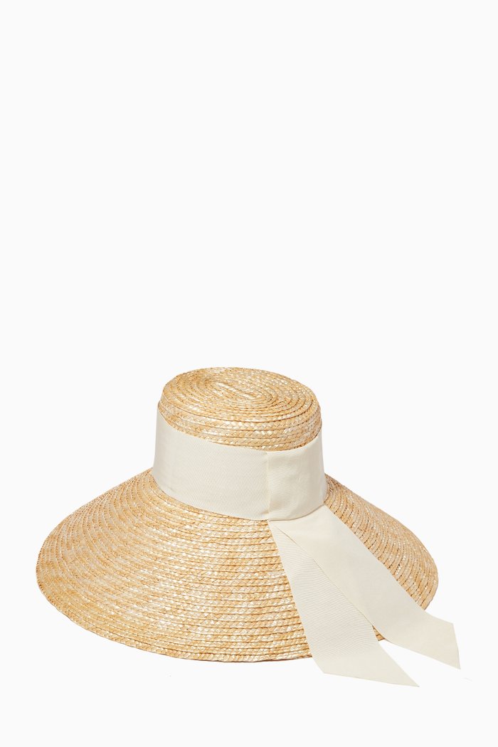 Mirabel Sun Hat in Straw, Neutral