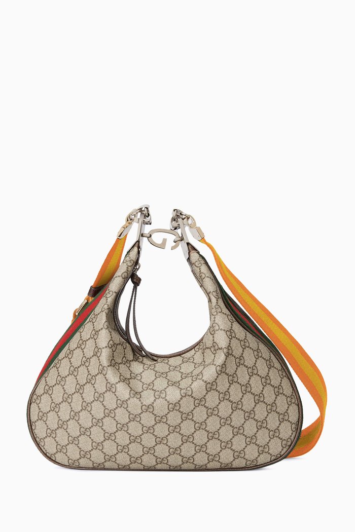 

Large Attache Shoulder Bag in GG Supreme Canvas, Neutral