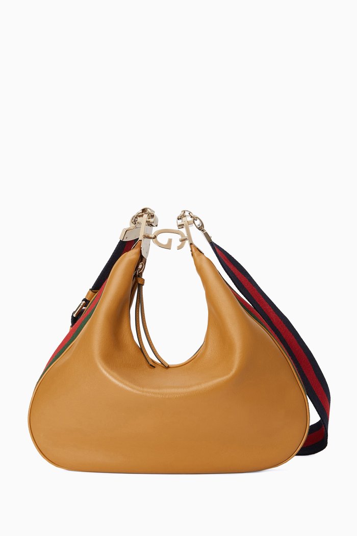 

Large Gucci Attache Shoulder Bag in Leather, Brown