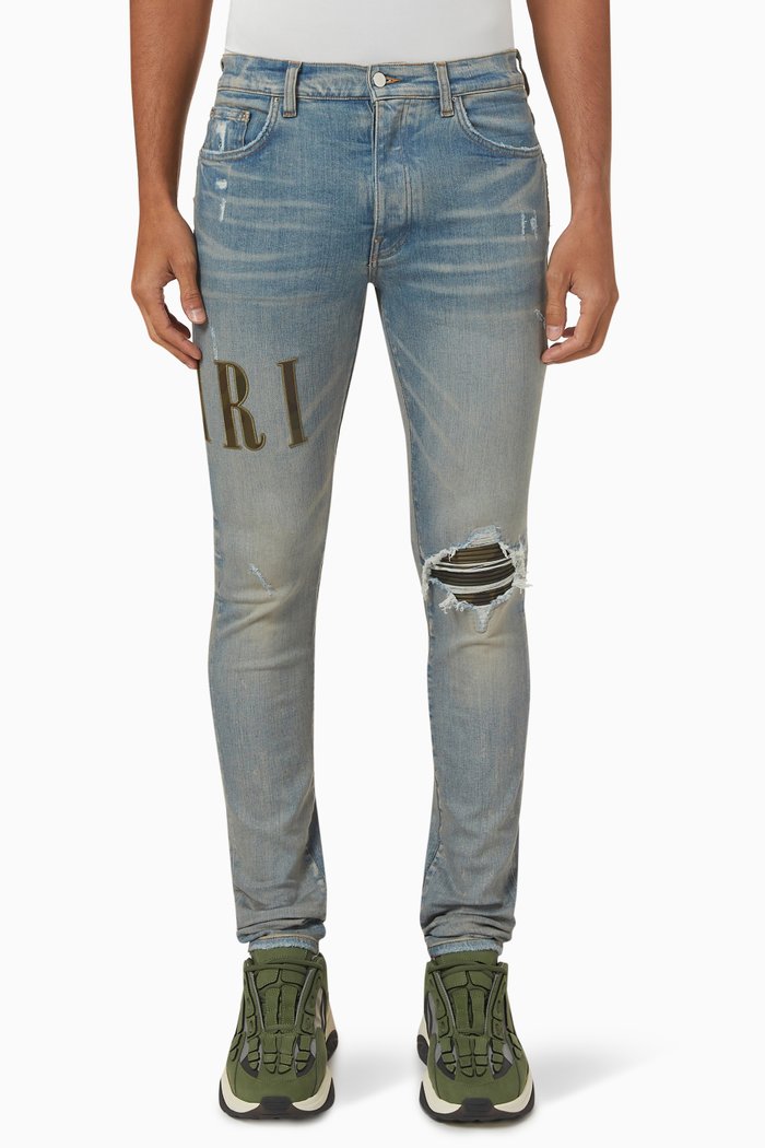 Core Appliqué Jeans in Cotton Denim, Blue