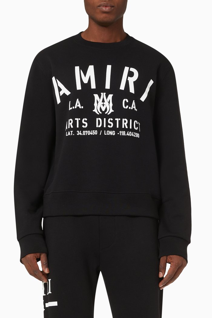 

Stencil Crew Sweatshirt in Cotton, Black