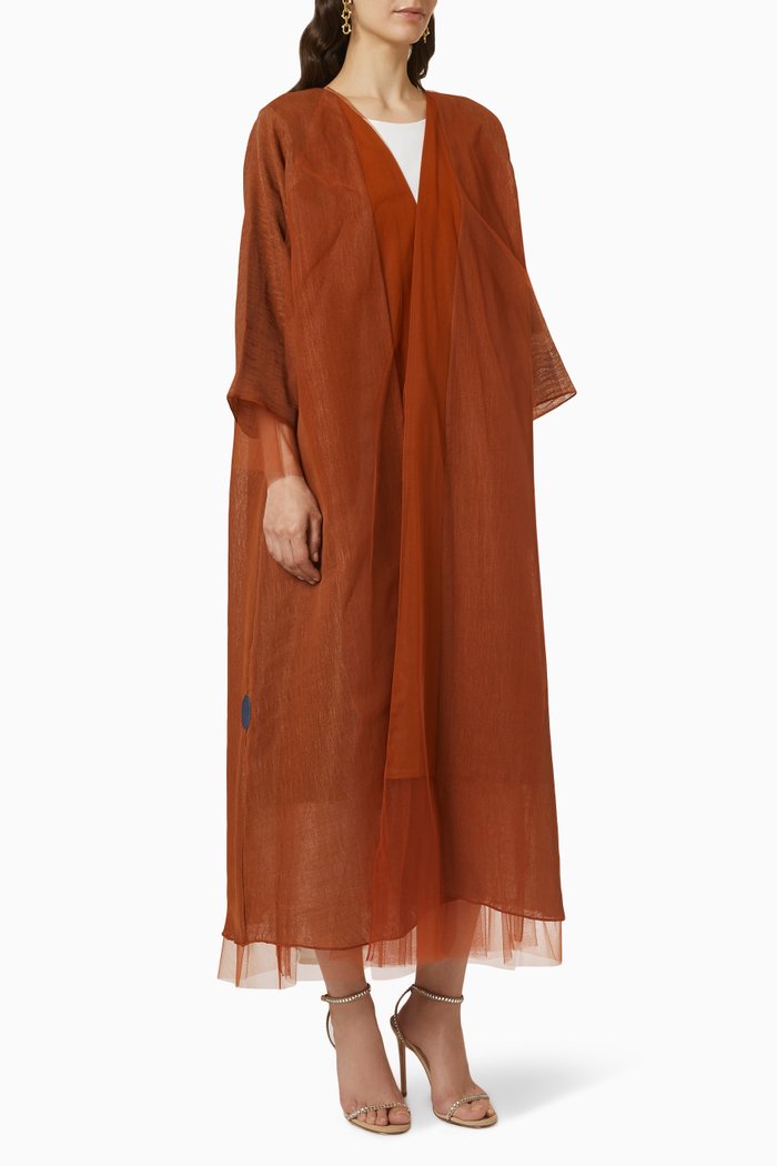 

Layered Abaya in Chiffon, Brown